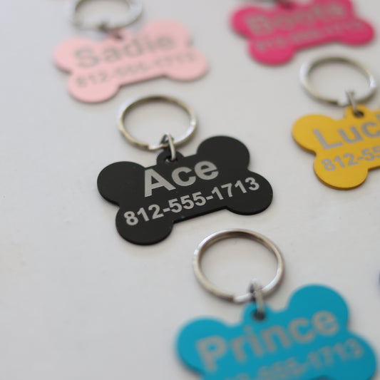 Personalized Engraved Aluminum Pet Tag - Add Your Text