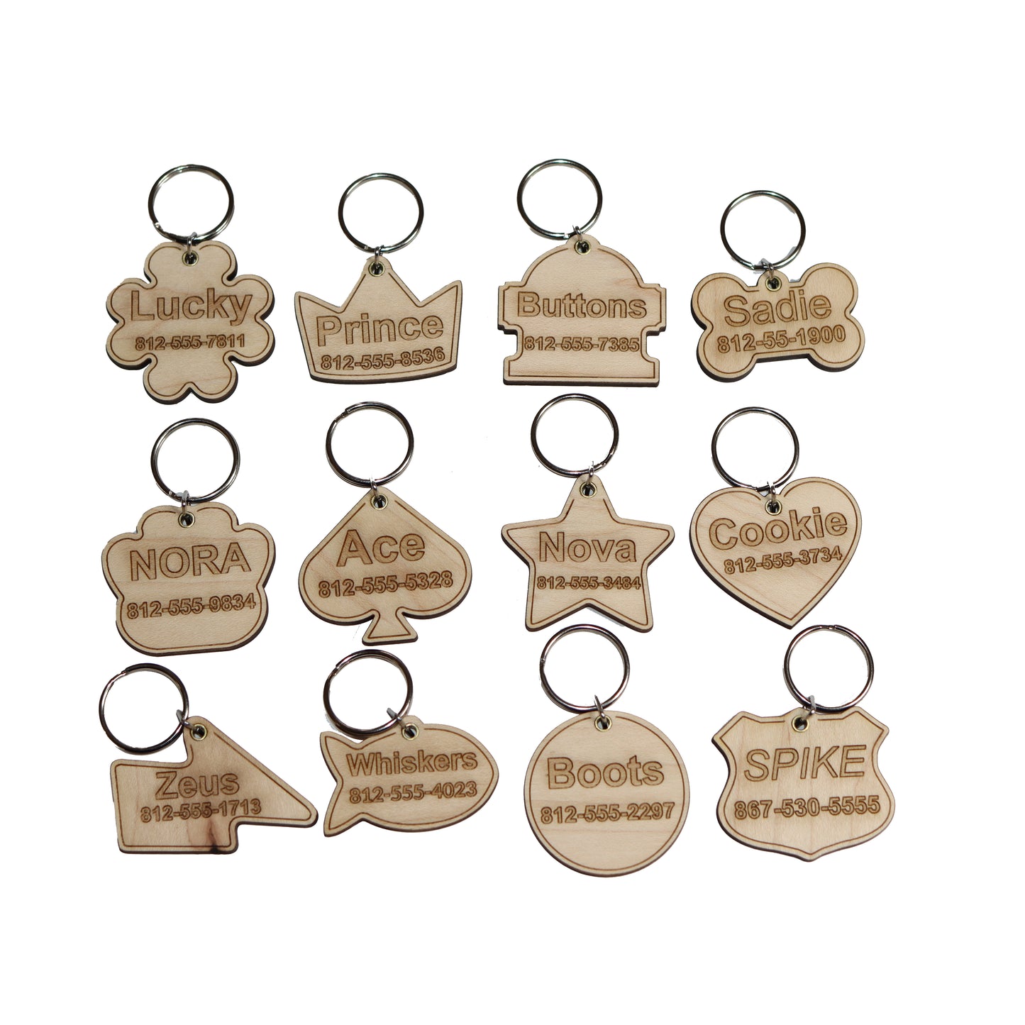 Personalized Engraved Wooden Pet Tag - Add Your Text