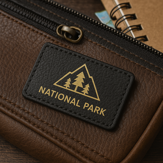 Custom Engraved Rectangular PU Iron-On Patch - Upload Your Design