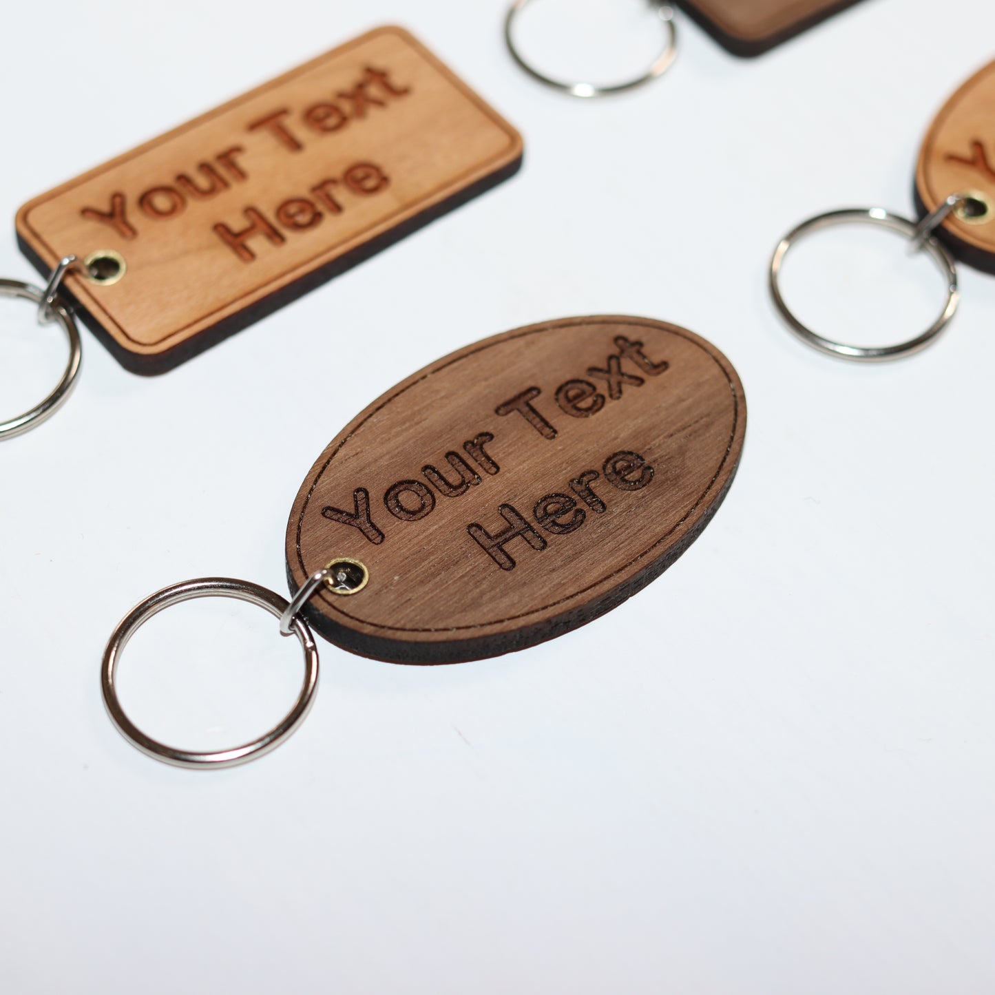 Personalized Wooden Keychain Tag - Add Your Text