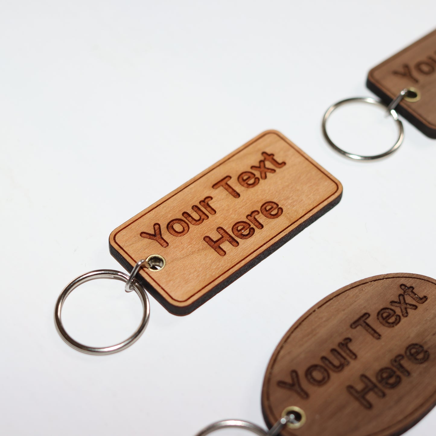Personalized Wooden Keychain Tag - Add Your Text