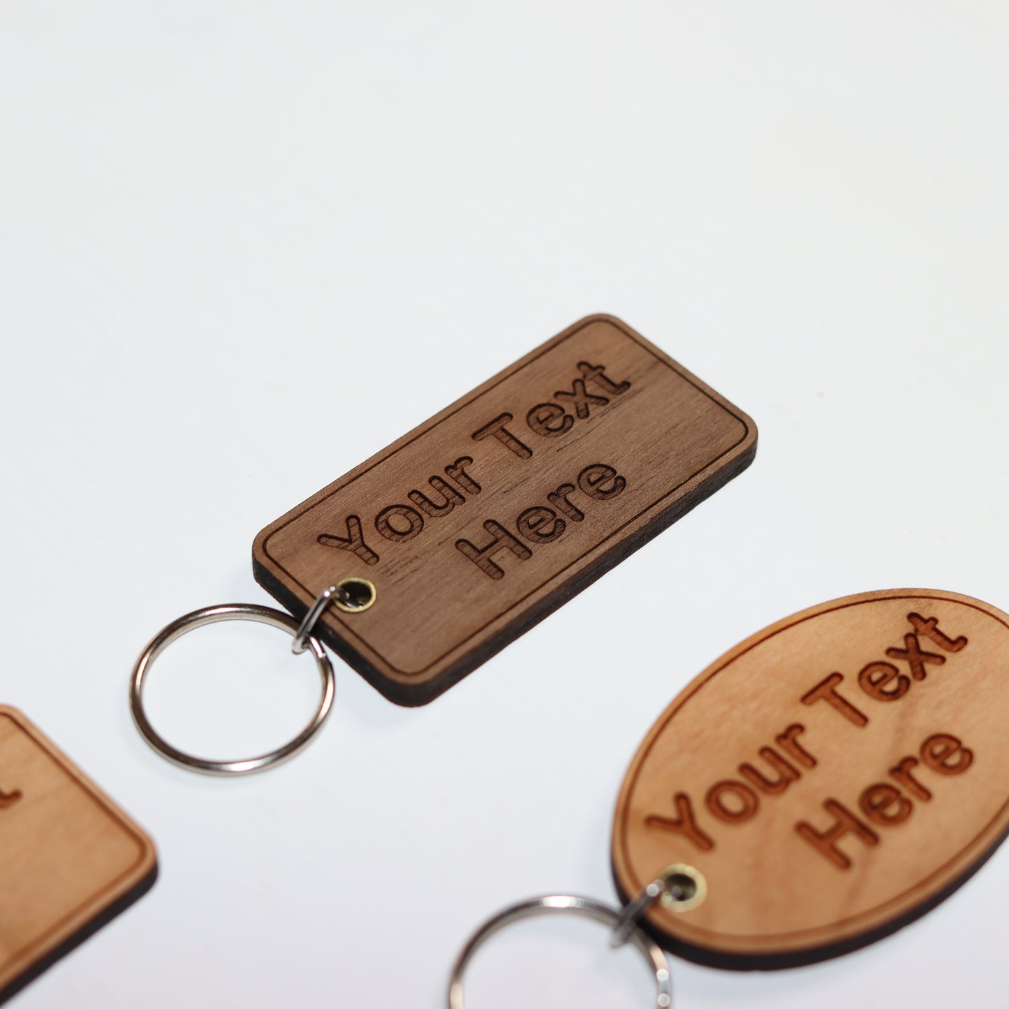 Personalized Wooden Keychain Tag - Add Your Text