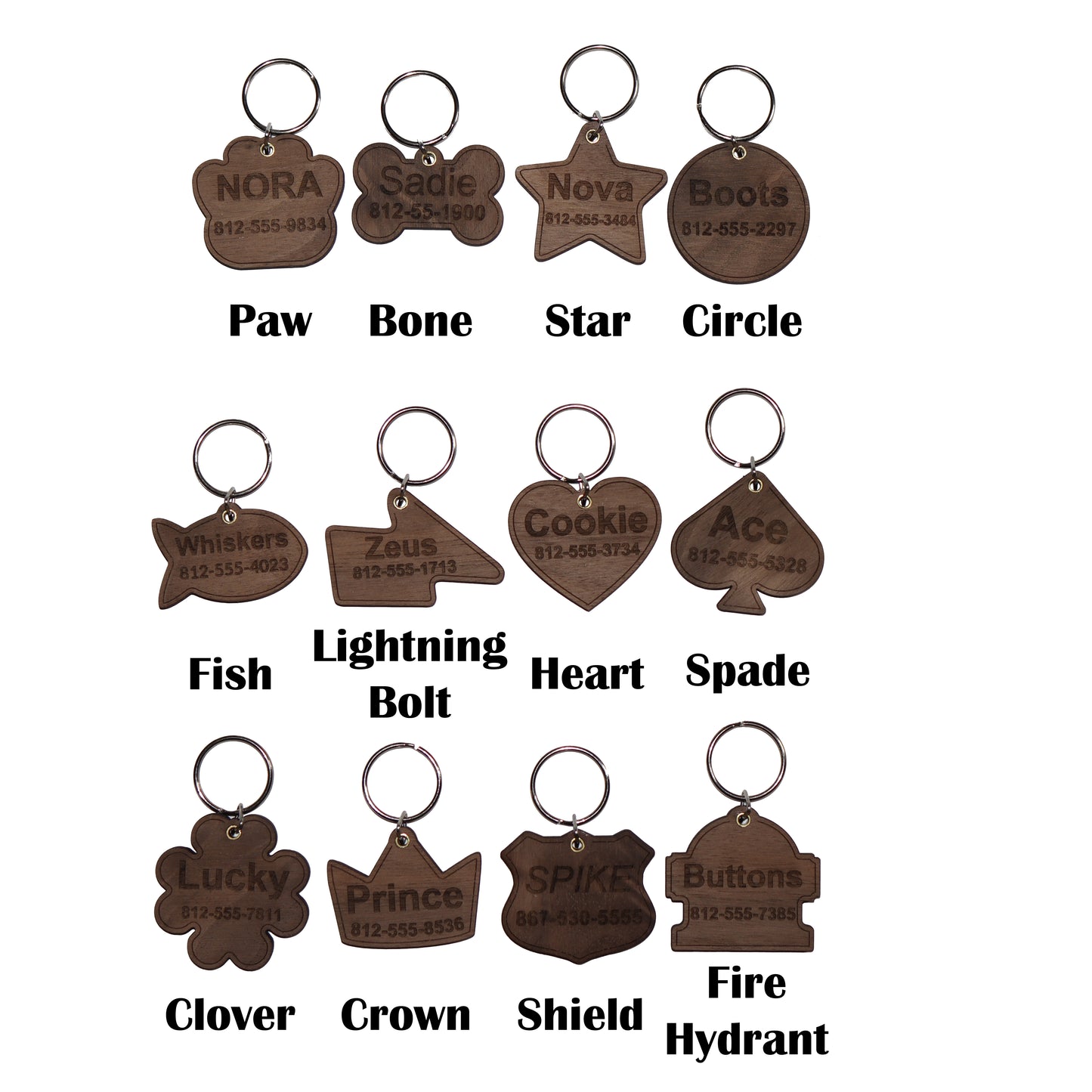 Personalized Engraved Wooden Pet Tag - Add Your Text
