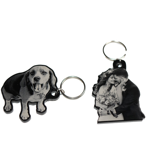 Custom Engraved Photorealistic Acrylic Keychain Tag - Upload Your Photo/Design