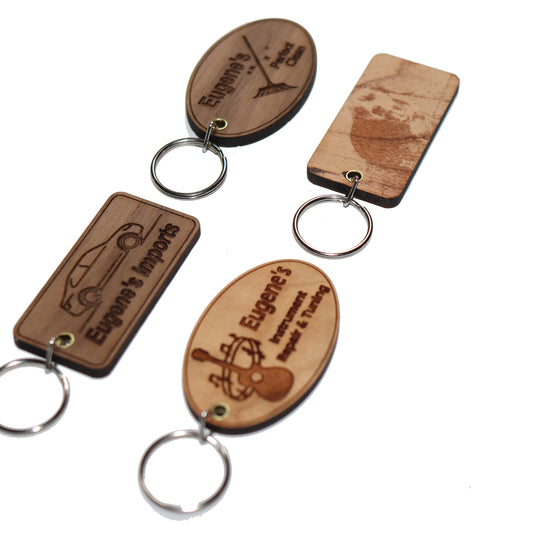 Custom Wooden Keychain Tag - Upload Your Design