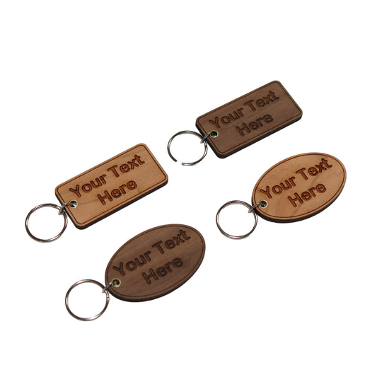 Personalized Wooden Keychain Tag - Add Your Text