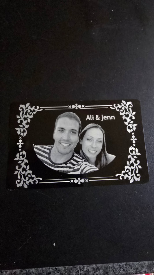 Custom Engraved Photorealistic Aluminum Wallet Card - Upload Your Photo/Design